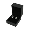 Snowflake Obsidian Sterling Silver Teardrop Stud Earrings