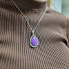 Purple Mohave Turquoise Sterling Silver Teardrop Pendant & Chain