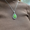 Green Mohave Turquoise Sterling Silver Teardrop Pendant & Chain
