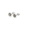 Linda MacDonald Silver and 9ct Gold Moon Stud Earrings Fox and the Moon SMOON | H&H