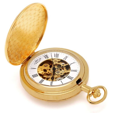 Rotary Full Hunter Gold Plated Mechanical Pocket Watch MP00727/01