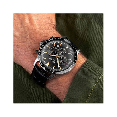 Sekonda Velocity Sports Chronograph Men's Strap Watch Black Dial 30017