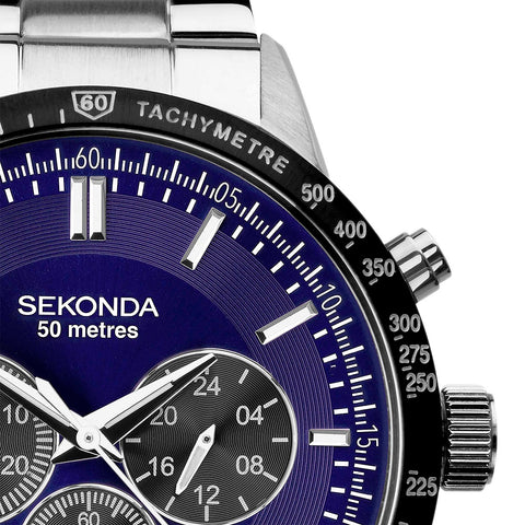 Sekonda Velocity Sports Chronograph Men's Watch Blue Dial 1970