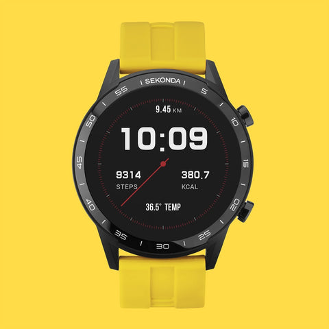 Sekonda Active Smart Watch Black Case Yellow Silicone Strap 1994 | H&H