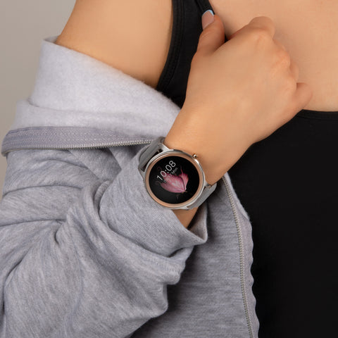 Sekonda Flex Smart Watch Chrome Case Grey Silicone Strap 40455 | H&H 