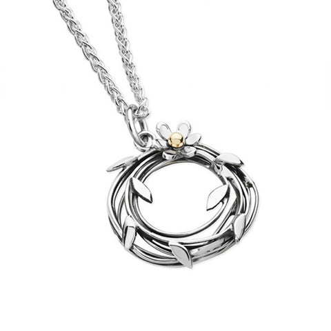 Linda MacDonald Woven Sterling Silver and Gold Necklace Entwined Collection ENTF