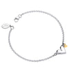 Linda MacDonald Sterling Silver and 9ct Yellow GoldHeart Bracelet You and Me Collection BYM