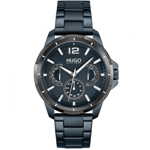 Hugo Mens Blue IP Day Date Watch 1530194