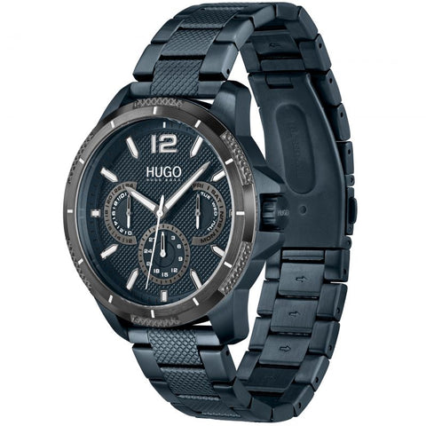 Hugo Mens Blue IP Day Date Watch 1530194