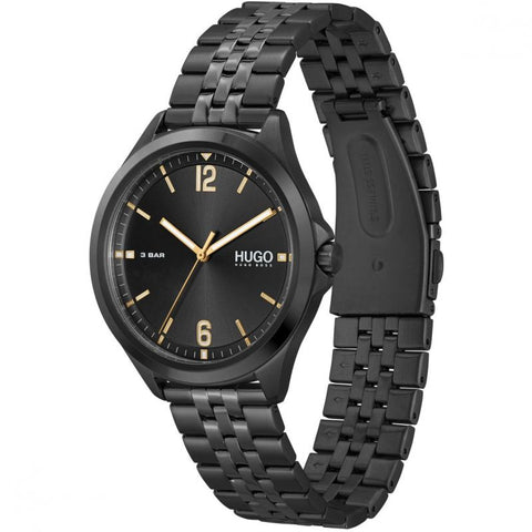 Hugo Mens Black IP Stainless Steel Watch 1530218