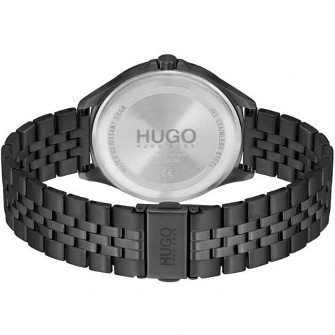 Hugo Mens Black IP Stainless Steel Watch 1530218