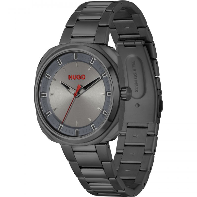 Hugo Mens Black IP Stainless Steel Watch 1530311 | H&H Jewellers ...