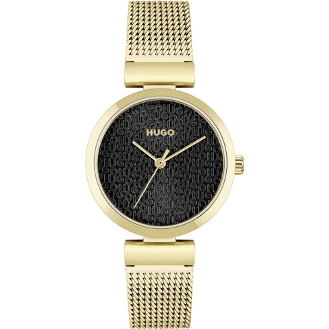 Hugo Yellow Gold Plated Ladies Watch 1540129