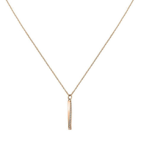 Boss Jewellery Ladies Rose Gold Plated Twist Bar Necklace 1580131