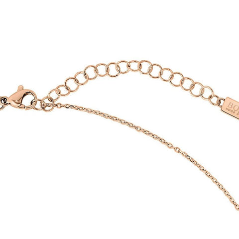 Boss Jewellery Ladies Rose Gold Plated Twist Bar Necklace 1580131