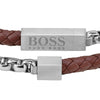 Hugo Boss Jewellery Braided Leather and Stainless Steel Mens Bracelet 1580149M