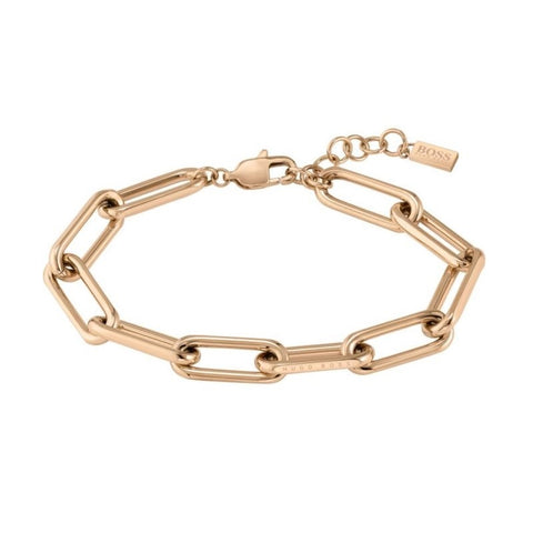 Boss Jewellery Ladies Rose Gold Plated Link Bracelet 1580198