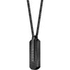 Hugo Boss Jewellery Black IP Mens Dog Tag Necklace 1580356