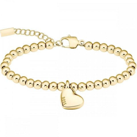 Boss Jewellery Ladies Honey Heart Gold Beaded Bracelet 1580643