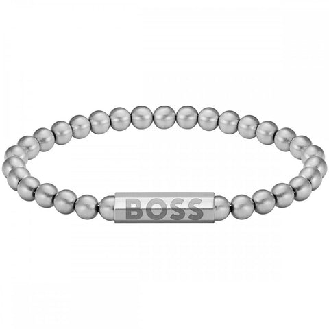 Boss Jewellery Mens Stainless Steel Sphere Beaded Bracelet 1580658M