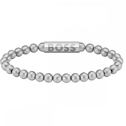 Boss Jewellery Mens Stainless Steel Sphere Beaded Bracelet 1580658M