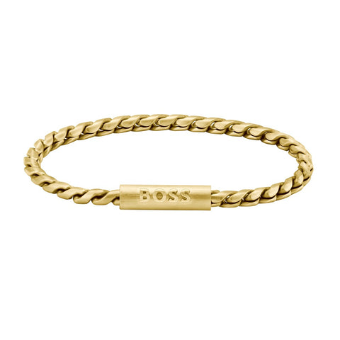 Boss Jewellery Doran Yellow Gold Plated Mens Bracelet 1580696