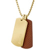 Boss Jewellery Mens Gold Tone Double Tag Necklace 1580835
