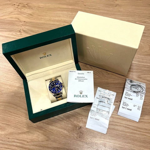 Pre Owned Rolex Oyster Perpetual Submariner Date Watch Steel Gold 16613 Papers (2004)