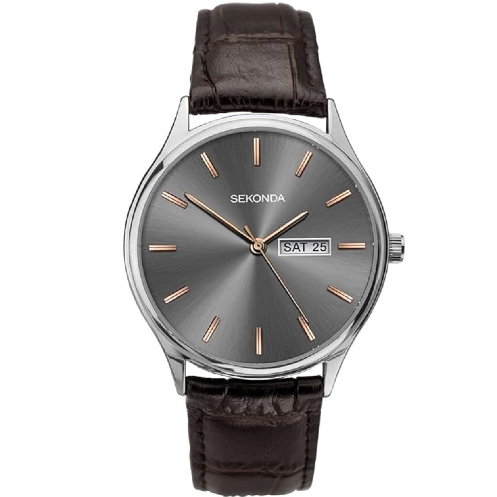 Sekonda grey 2025 leather strap watch