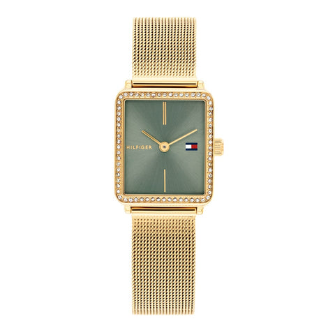 Tommy Hilfiger Teal Green Gold Plated Ladies Watch 1782791