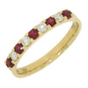 18ct Yellow Gold 0.20ct Diamond and Ruby Half Eternity Ring