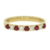 18ct Yellow Gold 0.20ct Diamond and Ruby Half Eternity Ring