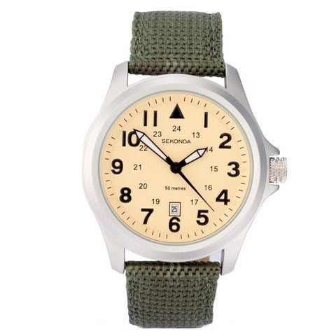 Sekonda Mens Aviator Strap Watch 3341