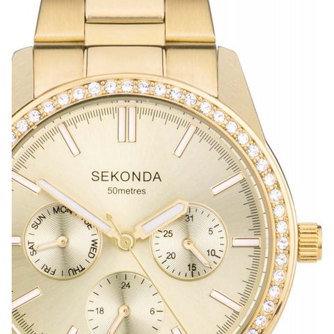 Sekonda Classic 38mm Gold Tone Ladies Day Date Watch 2188 | H&H Jewellers