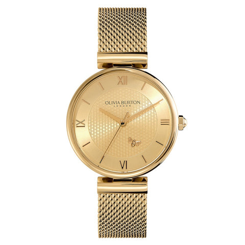 Olivia Burton Minima Bee Ladies Gold Plated Watch 24000096