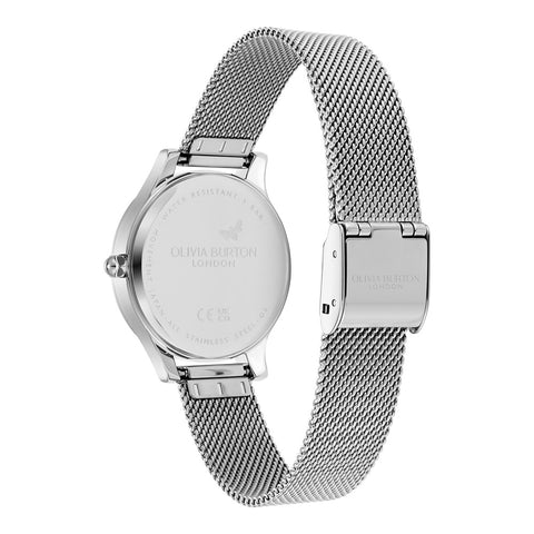 Olivia Burton Classic Wonderlust White and Silver Mesh Watch 24000212