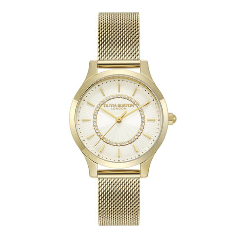 Olivia Burton Classic Wonderlust Ivory and Gold Mesh Watch 24000214