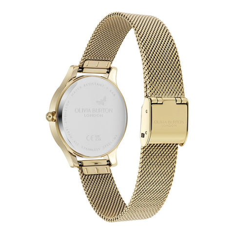 Olivia Burton Classic Wonderlust Ivory and Gold Mesh Watch 24000214