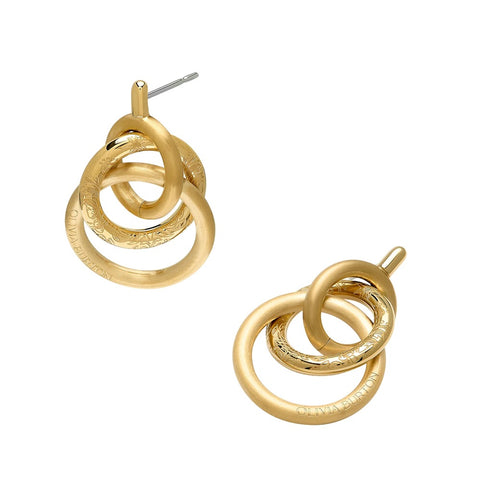 Olivia Burton Gold Classic Encircle Drop Earrings 24100179