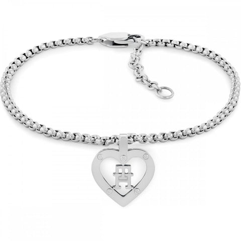 Tommy Hilfiger Ladies Monogram Hearts Chain Bracelet 2780920