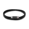 Tommy Hilfiger Mens Double Wrap Black Leather Bracelet 2790327