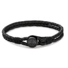 Tommy Hilfiger Nautical Black Leather Mens Bracelet 2790693