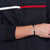 Tommy Hilfiger Adjustable Barrel Black Braided Mens Bracelet 2790741