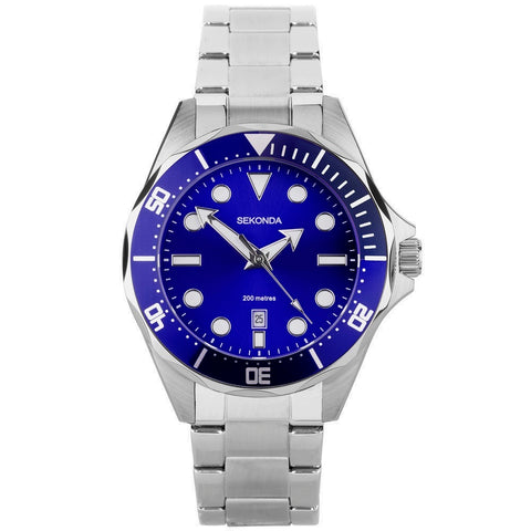 Sekonda Hudson Dive Mens Watch Stainless Steel Blue Dial 30097