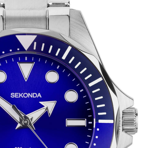 Sekonda Hudson Dive Mens Watch Stainless Steel Blue Dial 30097