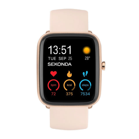 Sekonda Motion Plus Smart Watch Rose Gold Case Pink Silicone Strap 30224