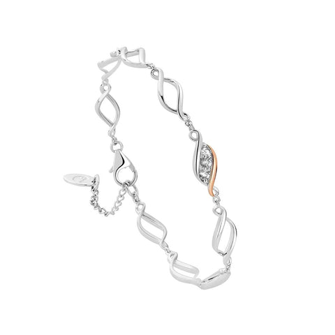 Clogau Past Present Future Silver Bracelet with White Topaz 3SPPF0651