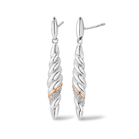 Clogau Lovers Twist Drop Earrings 3SLTW0656