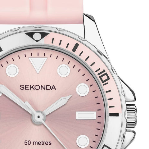 Sekonda Pink Silicone Strap Ladies Watch 40569