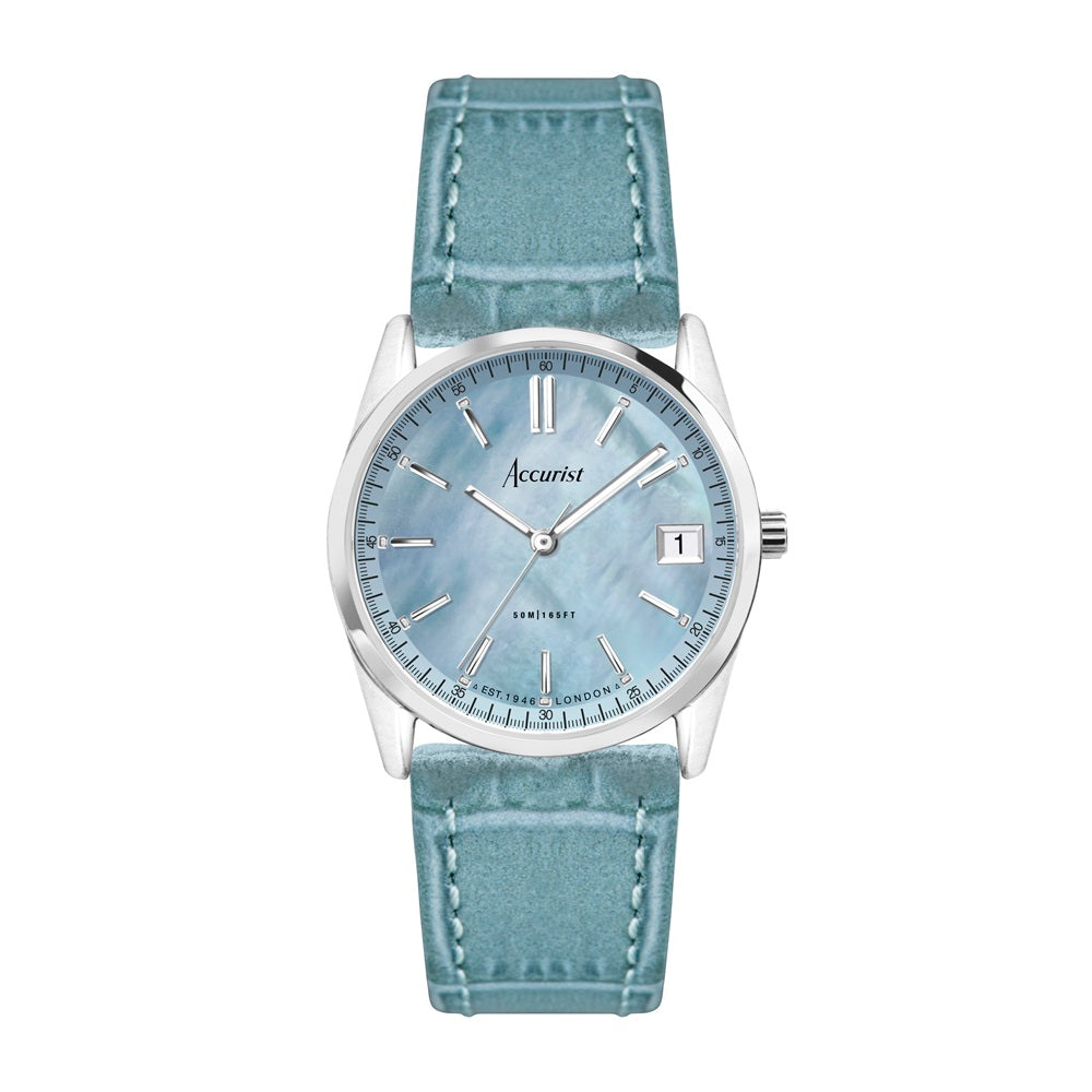Accurist Everyday Ladies Watch Blue Leather Strap 74002X H&H